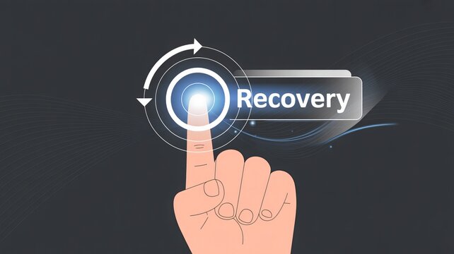 Activating data recovery process with a digital touch interface