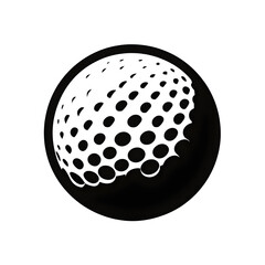 A close-up of a golf ball showcasing its distinct dimpled texture, ideal for sports and leisure-themed projects.