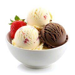 Ice cream scoops in bowl