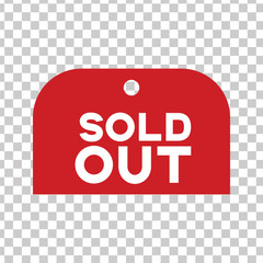 Vector art of a bold red sign displaying sold out, indicating unavailability and high demand, perfect for retail and ecommerce, signaling scarcity and urgency