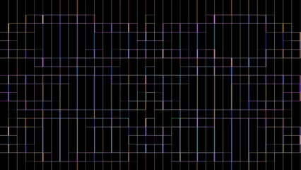 Colorful Geometric Rainbow Line Grid Pattern on Dark Digital Background