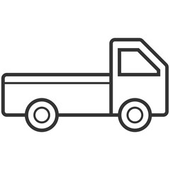 black outline pickup truck icon