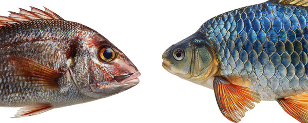 Two fish facing each other