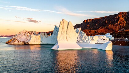 Icebergs at sunset