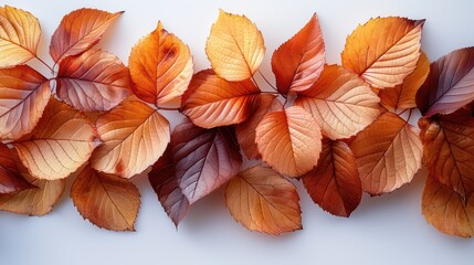 Obraz premium Autumn Leaves in Warm Shades of Orange, Yellow, and Brown