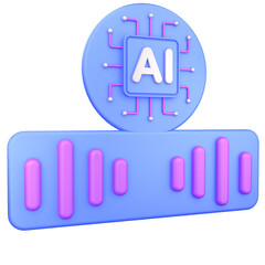 AI Music Note 3D Illustration