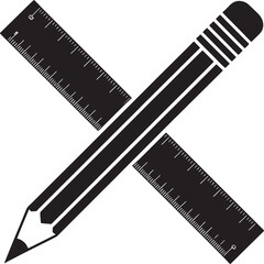 Precision Drafting Tools Vector Graphic Featuring Ruler and Pencil for Technical Design