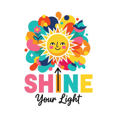 Colorful Flat Illustration set of a Motivation Graphic and typography