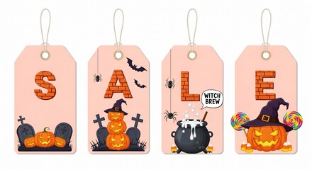 Spooky Halloween Sale Tag Set Ready for Your Next Promotion