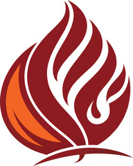 A bold red and orange flame logo symbolizing energy, passion, and creativity. Perfect for T-shirts, branding, and digital designs to make a strong and modern impact.