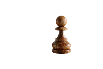 a wooden chess piece with a ball on top