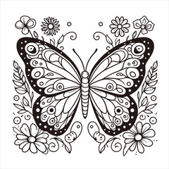 A coloring page of butterfly