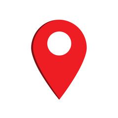 Location Pin Icon with Big Dot – GPS Map Marker, Navigation Symbol, Vector Illustration 
