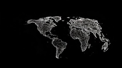 A detailed map of the world composed of interconnected lines, hinting at global connectivity and networks. - Powered by Adobe