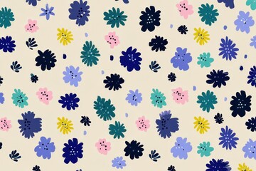Colorful Floral Pattern on a Light Background.