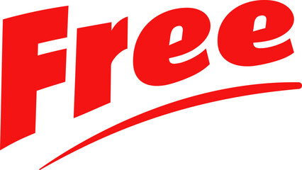 Red free letter sign icon