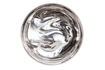 a silver object with a horse in it