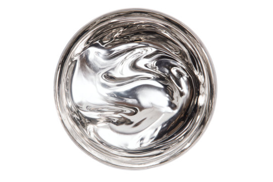 a silver object with a horse in it