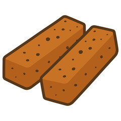 Ķiploku Grauzdiņi Latvian garlic bread flat color vector illustration template design