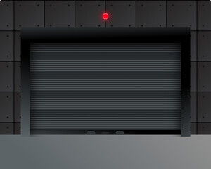 Modern Industrial Garage Door Vector Illustration