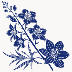 delphinium with leaves