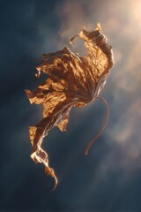 Autumn Leaf in the Sky - A Moment of Seasonal Beauty.