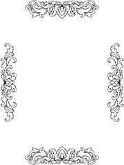 set decorative frame with floral ornament