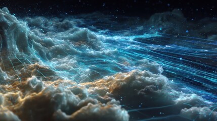 Celestial Cloudscape - A Symphony of Light and Shadow.