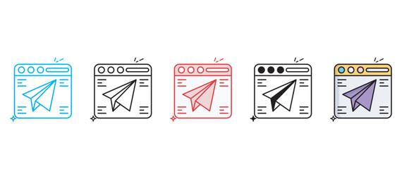 Send Message icon design with white background stock illustration