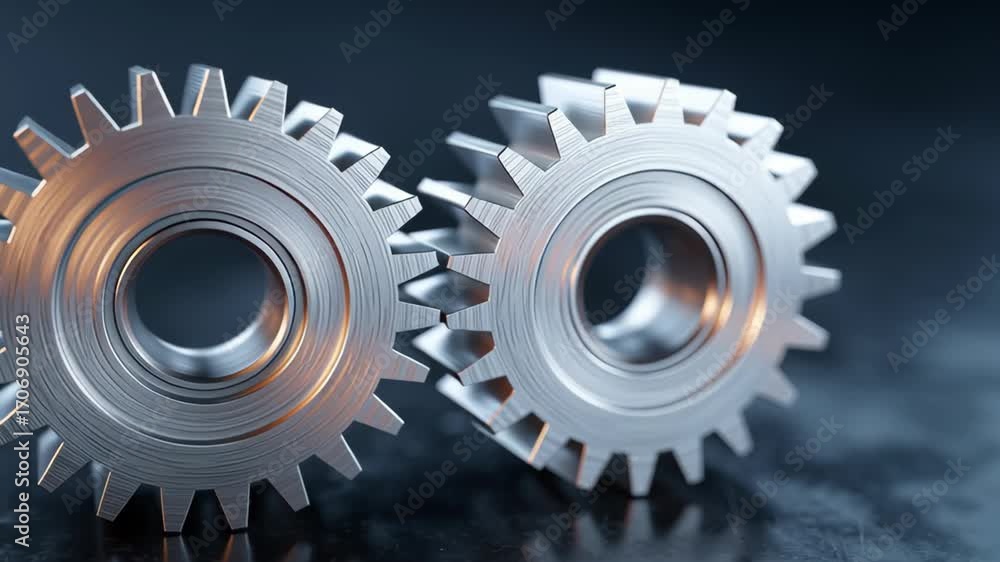 Poster powerful digital marketing solutions for business growth using precision gear mechanism. integrating