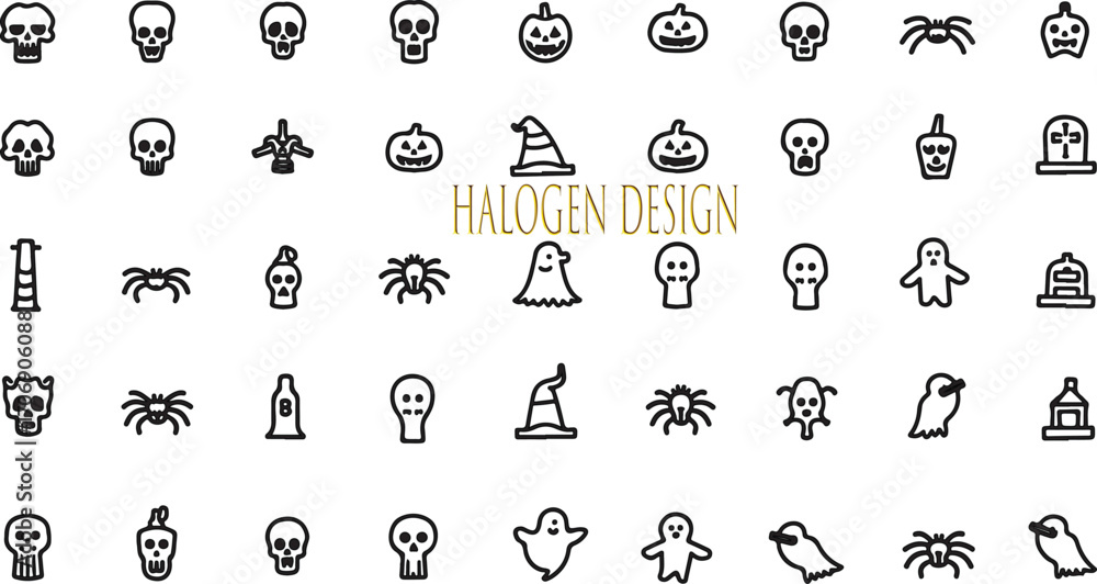 Poster set of numbers and symbols