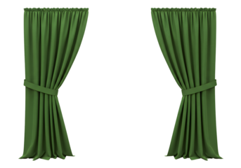 Elegant green curtains create a sense of privacy and style perfect for home interior design