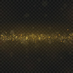 Magical flying gold dust stream and sparkles overlay effect. Vector © Azad Mammedli