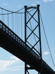 Suspension bridge over the river in Quebec