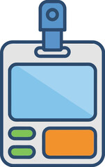 Obraz premium Digital identification badge with lanyard for access and security