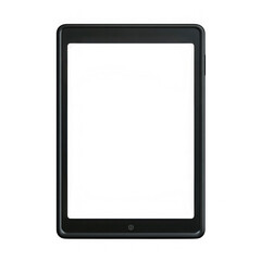 Modern digital tablet displaying a blank screen with subtle light reflections transparent background