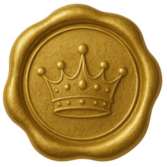 Gold wax seal with embossed royal crown
