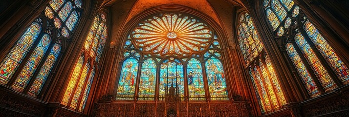 stained glass window in cathedral