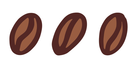 Set of simple hand drawn coffee bean Drink doodle Single element for print, web, design, decor