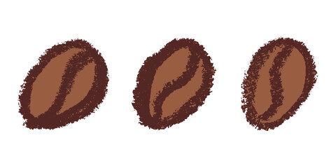 Set of simple hand drawn coffee bean Drink doodle Single element for print, web, design, decor