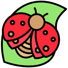 Ladybug Icon Mini Illustration Icon. Use For Modern Concept, Print, Ui, Ux Kit, Web And App Development. Vector Related To Office, Education, Examination And More