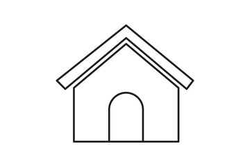 Isolated house icon on a white background, a symbol for home and real estate business