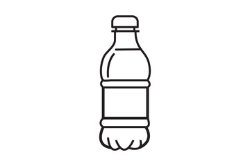 Isolated transparent glass and plastic bottles of water, wine, and perfume on a white background