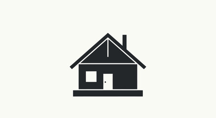 Minimalist House Icon Illustrating Home Ownership and Real Estate Concepts for Website Design, Mobile Apps, and Educational Materials