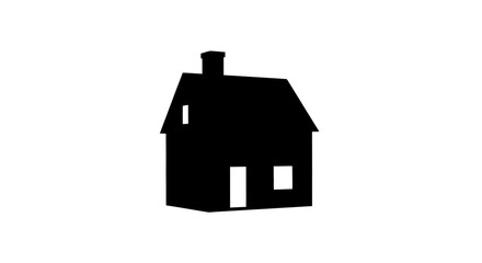 Minimalist House Silhouette for Real Estate Marketing and Architectural Design Projects, Emphasizing Simplicity and Modern Aesthetic