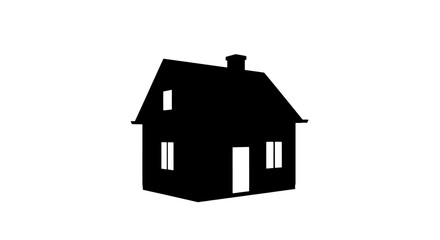 Minimalist House Silhouette Illustration for Architectural Design, Real Estate, and Home Improvement Projects, suitable for website and printing usage.