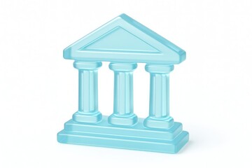 Obraz premium 3D Rendered Shiny Blue Bank Building with Classic Architectural Design