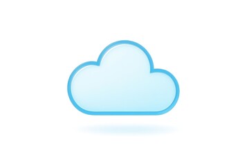 Simple Glossy Light Blue Cloud Shape Icon Graphic Illustration