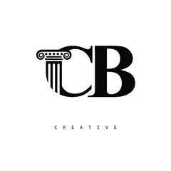 CB Law Prime Monogram Logo Design Classic Column & Legal Symbol