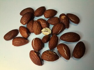 close up of roasted almonds 